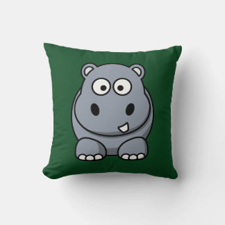 Hippo auf einem dunkelgrünen Hintergrund Kissen