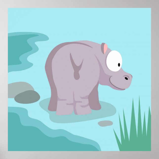 Hippo aus meiner Welt Tierserie Poster (Vorne)
