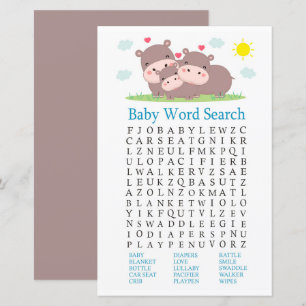 Hippo Baby Shooter Word Search Game