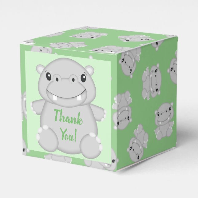 Hippo Baby Shower Geschenkschachtel (Vorderseite)