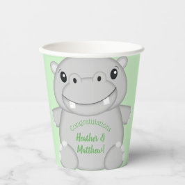 Hippo Baby Shower Pappbecher