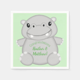 Hippo Baby Shower Serviette
