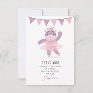 Hippo Ballerina Vielen Dank Einladung