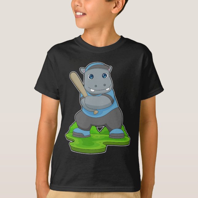 Hippo Baseball Baseball T-Shirt (Vorderseite)