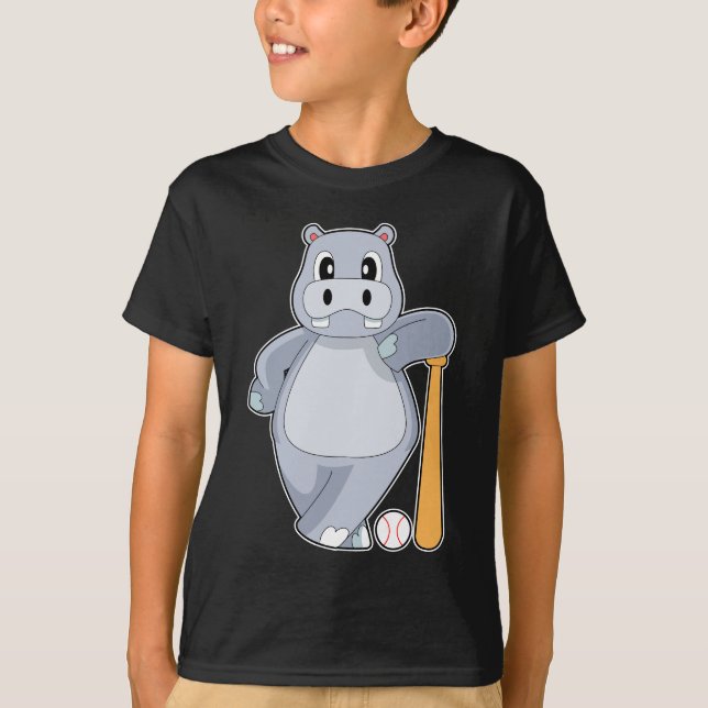 Hippo Baseball Baseball T-Shirt (Vorderseite)