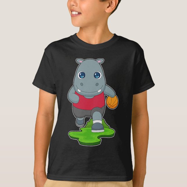 Hippo Basketball-Spieler Basketball T-Shirt (Vorderseite)