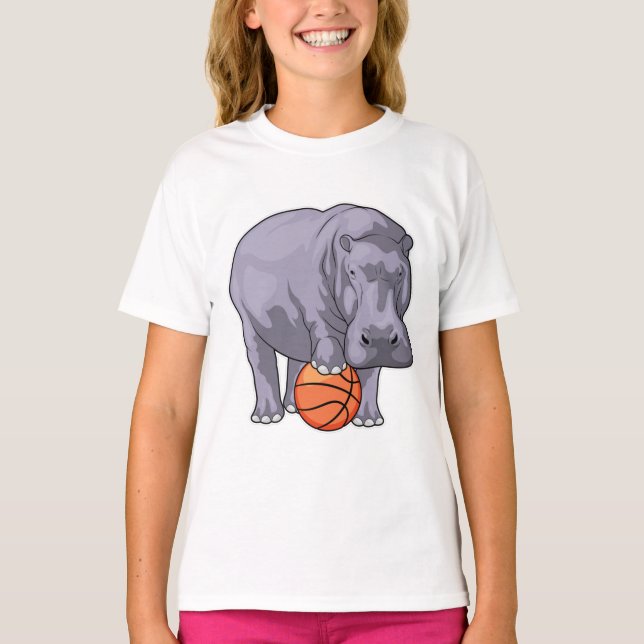 Hippo Basketball-Spieler Basketball T-Shirt (Vorderseite)