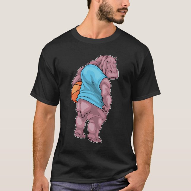 Hippo Basketball-Spieler Basketball T-Shirt (Vorderseite)