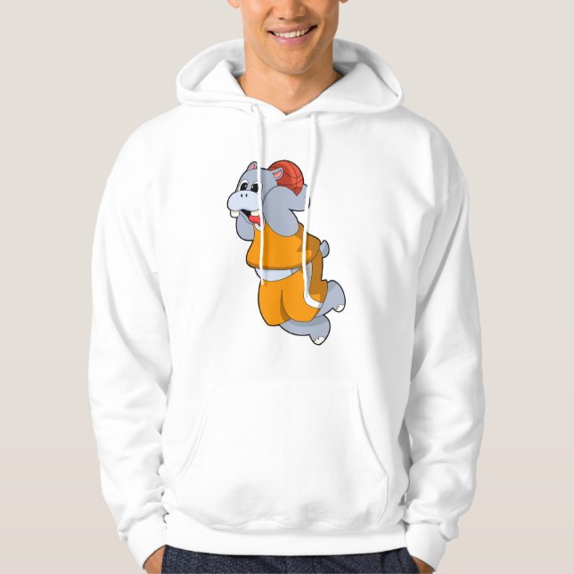 Hippo bei Basketball Sports Hoodie (Vorderseite)