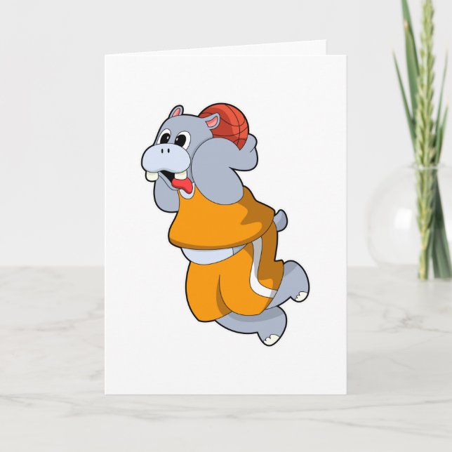 Hippo bei Basketball Sports Karte (Vorderseite)