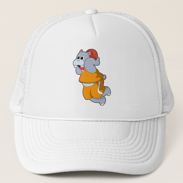 Hippo bei Basketball Sports Truckerkappe (Vorderseite)