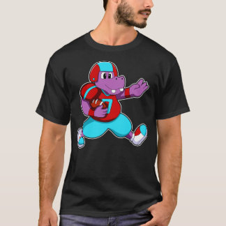 Hippo bei Sport mit Helm T-Shirt