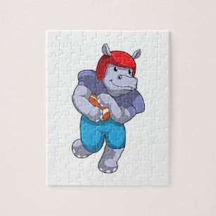 Hippo beim Fußballsport