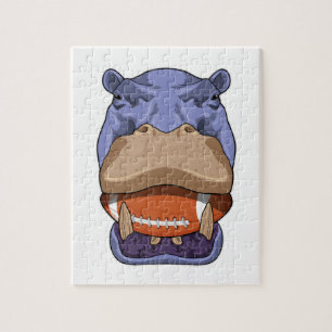 Hippo beim Fußballsport