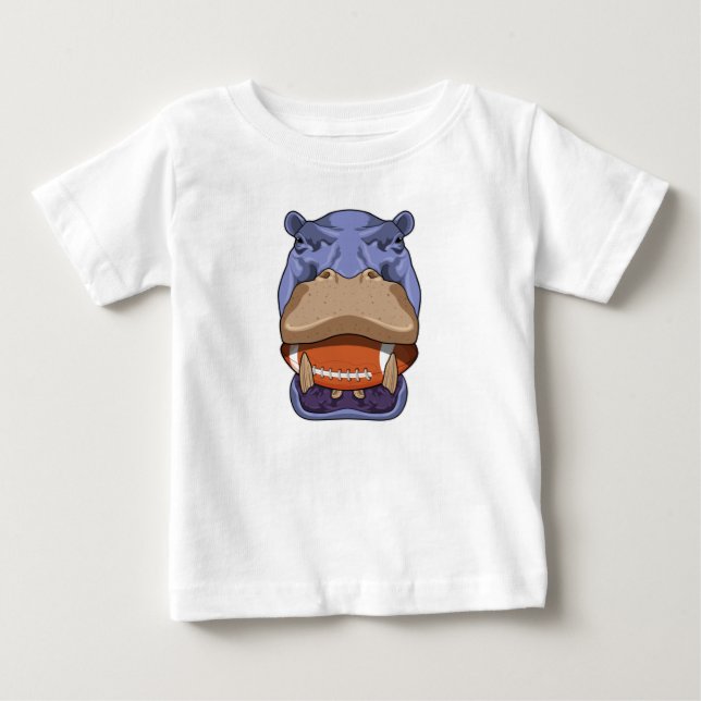 Hippo beim Fußballsport Baby T-shirt (Vorderseite)