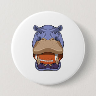 Hippo beim Fußballsport Button