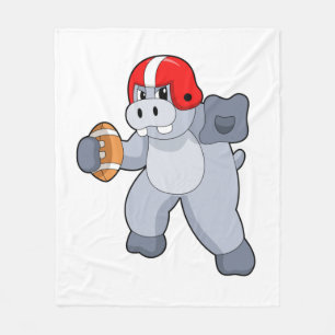 Hippo beim Fußballsport Fleecedecke
