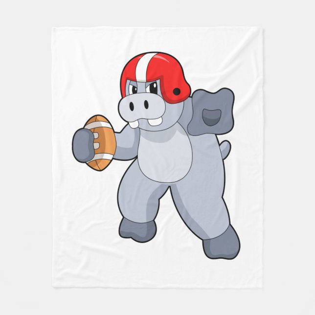 Hippo beim Fußballsport Fleecedecke (Vorderseite)