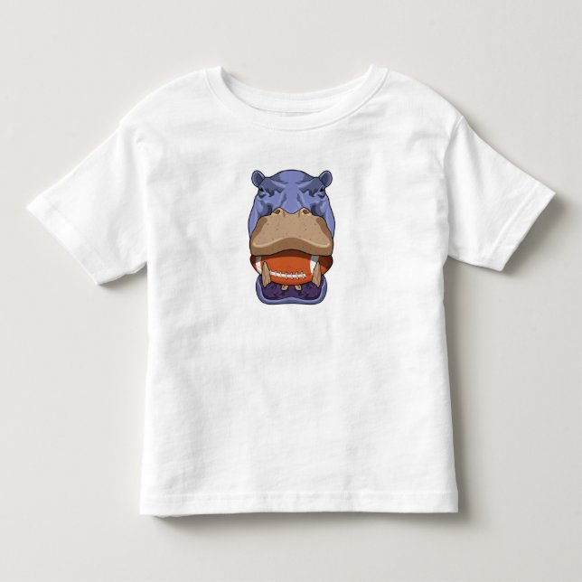 Hippo beim Fußballsport Kleinkind T-shirt (Vorderseite)