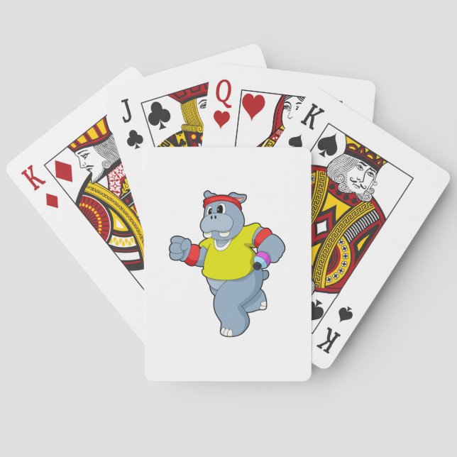 Hippo beim Laufen Spielkarten (Rückseite)