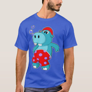 Hippo beim Schwimmen mit Schwimmstämmen T-Shirt