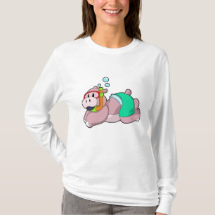 Hippo beim Tauchen mit Schnorchel T-Shirt