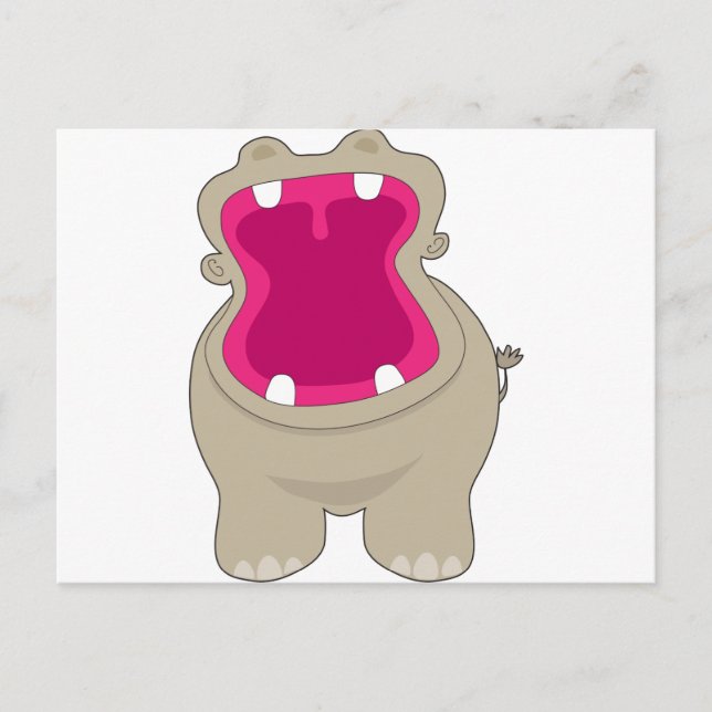 Hippo Big Mouth Postkarte (Vorderseite)