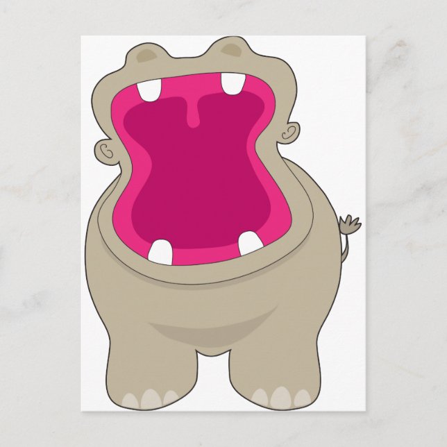 Hippo Big Mouth Postkarte (Vorderseite)