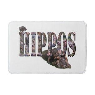 Hippo-Bild-Logo mit Hippos, Badematte