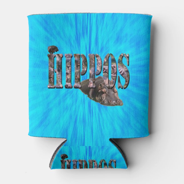Hippo-Bild-Logo mit Hippos, Dosenkühler (Vorderseite)