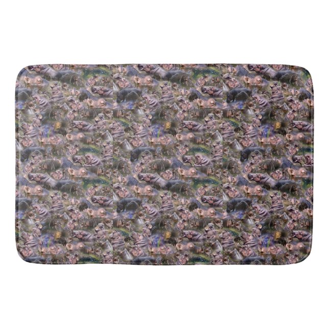 Hippo Bilder sammeln sich, Memory Foam Bath Mat. Badematte (Vorderseite)