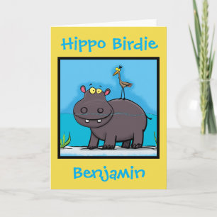 Hippo birdie drôle de carte d'anniversaire