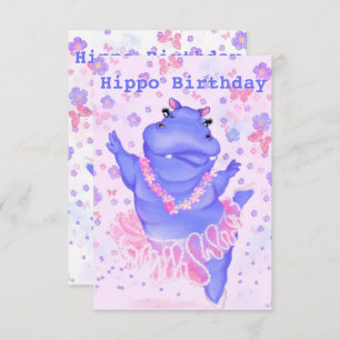 Hippo Birthday Card Ballerina Hippo - Ihr Name