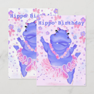Hippo Birthday Card Ballerina Hippo - Ihr Name