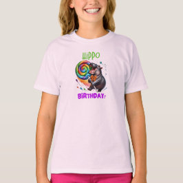 Hippo Birthday fröhlich, farbenfroh Candy Swirl | T-Shirt