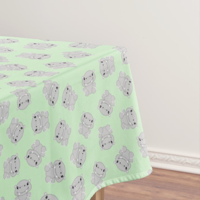 Hippo Birthday Party Green Tischdecke (Beispiel)