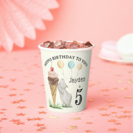 Hippo Birthday Party Pappbecher