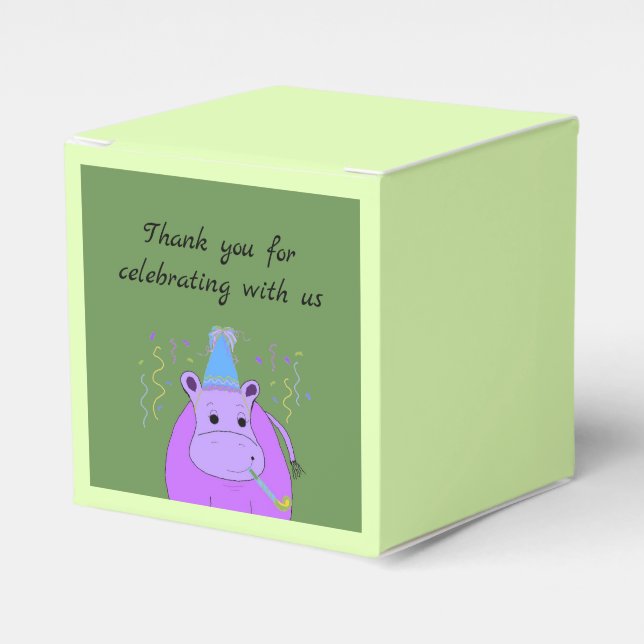 Hippo Birthday Vielen Dank Geschenkschachtel (Vorderseite)