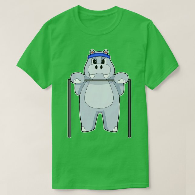 Hippo-Bodybuilding Stille up T-Shirt (Design vorne)