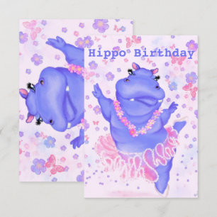 Hippo Carte d'anniversaire Ballerina Hippo Ballet 