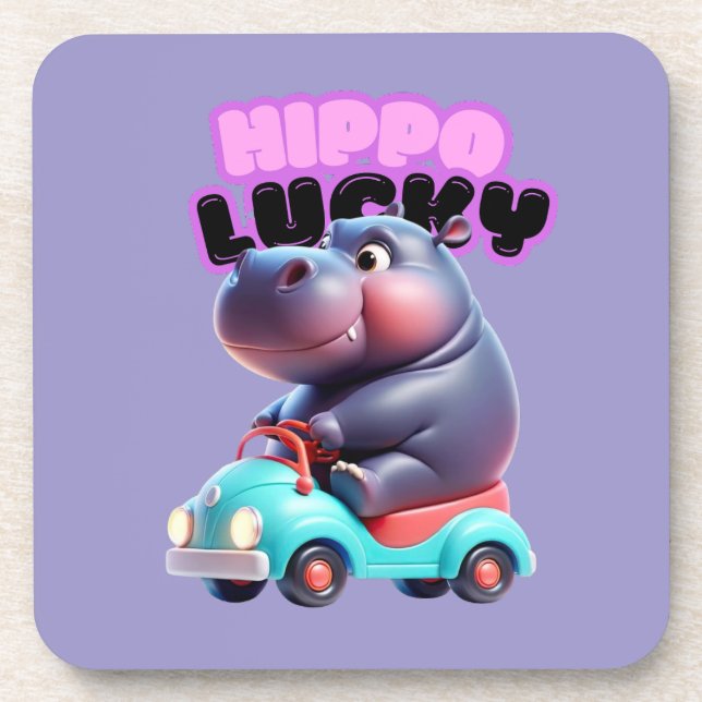 Hippo Charm Plastic Untersetzer (Vorderseite)
