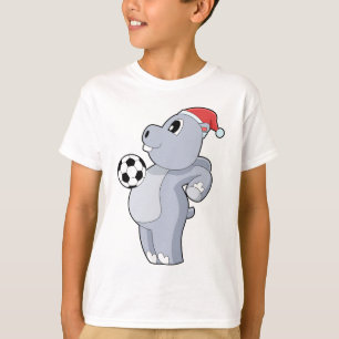 Hippo Christmas Soccer T-Shirt