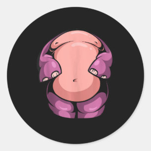 Hippo Chubby Animal Halloween Kostüm Easy Cosplay Runder Aufkleber