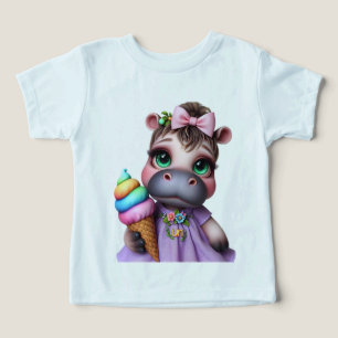 Hippo dans une robe Lilac avec glace