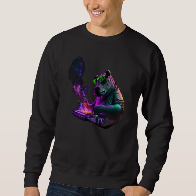 Hippo DJ Sweatshirt (Vorderseite)