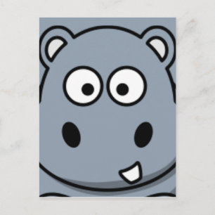 Hippo Face Postkarte