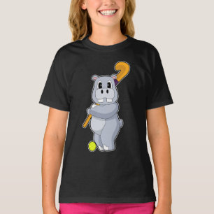 Hippo Field Hockey Hockey Stick T-Shirt