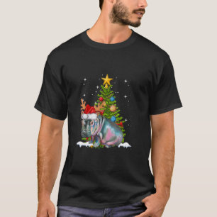 Hippo Fiona Christmas Tree Hippopotamus T - Shirt