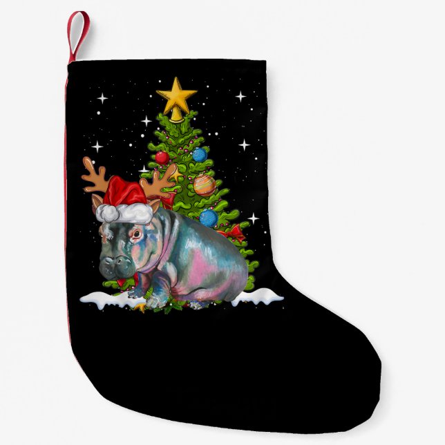 Hippo Fiona Weihnachtsbaum Hippopotamus Kleiner Weihnachtsstrumpf (Vorderseite)