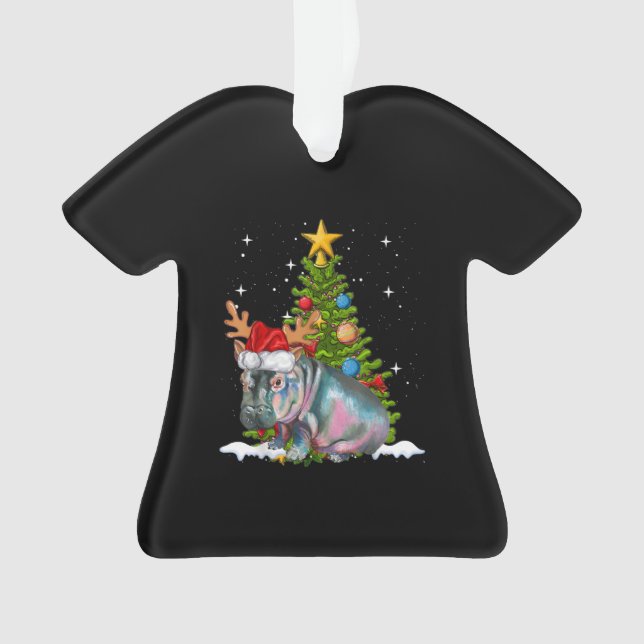 Hippo Fiona Weihnachtsbaum Hippopotamus Ornament (Vorderseite)